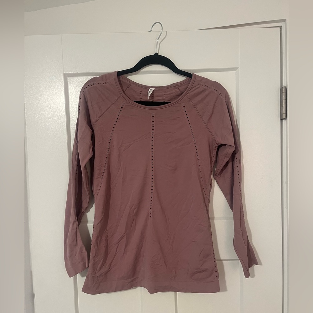 Athleta Mauve Foothill Long Sleeve Top size small